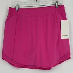 Lululemon Hotty Hot High-Rise Skirt *Long Women's Size 12 in Sonic Pink NWT!